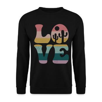 Cactus Plant Succulent LOVE - Unisex Sweatshirt - black - Front - Alina (178cm) & Michal (187cm)
