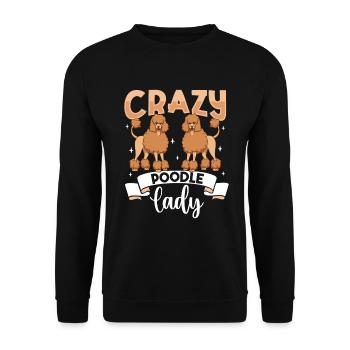 Crazy Poodle Lady - Pudel - Sweat-shirt Unisexe - noir - Devant - Alina (178cm) & Michal (187cm)