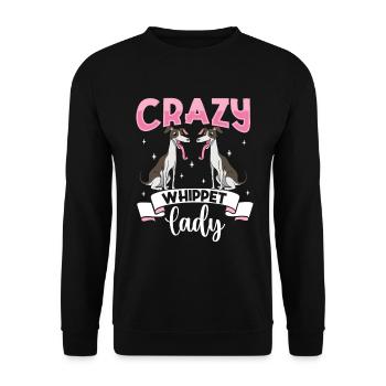 Crazy Whippet Lady - Whippet - Unisex Pullover - Schwarz - Vorne - Alina (178cm) & Michal (187cm)
