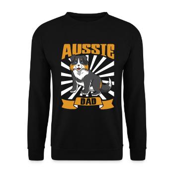 Aussie Dad - Australian Shepherd - Unisex Sweatshirt - black - Front - Alina (178cm) & Michal (187cm)