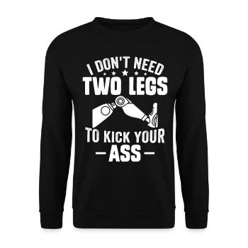 Beinprothese Amputierter - Unisex Pullover - Schwarz - Vorne - Alina (178cm) & Michal (187cm)