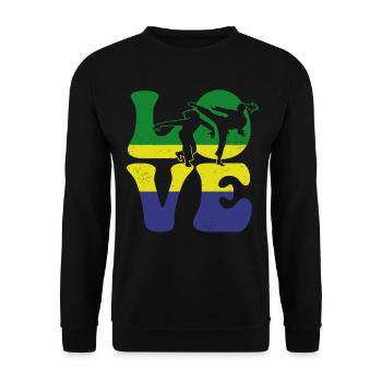 Capoeira Arts Martiaux AMOUR - Sweat-shirt Unisexe - noir - Devant - Alina (178cm) & Michal (187cm)