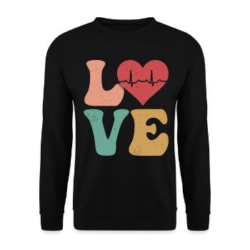 Cardiac Nurse Cardiology CNS LOVE - Unisex Sweatshirt - black - Front - Alina (178cm) & Michal (187cm)