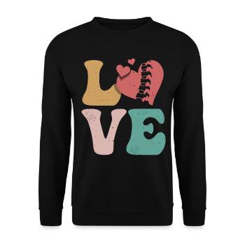 Chiropraktiker Chiropraktik LOVE - Unisex Pullover - Schwarz - Vorne - Alina (178cm) & Michal (187cm)
