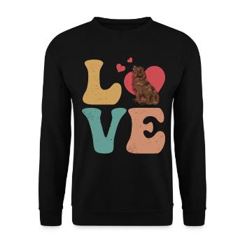 Chocolat Lab Chien Chocolat Labrador Retriever - Sweat-shirt Unisexe - noir - Devant - Alina (178cm) & Michal (187cm)