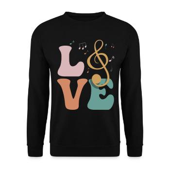 Classical Music Classical Music LOVE - Unisex Sweatshirt - black - Front - Alina (178cm) & Michal (187cm)