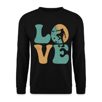 Grimpeur grimpeur de bloc LOVE - Sweat-shirt Unisexe - noir - Devant - Alina (178cm) & Michal (187cm)