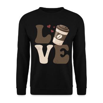 Coffee Caffeine LOVE - Unisex Sweatshirt - black - Front - Alina (178cm) & Michal (187cm)
