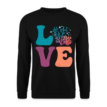 Récif de Corail Mer Océan AMOUR - Sweat-shirt Unisexe - noir - Devant - Alina (178cm) & Michal (187cm)