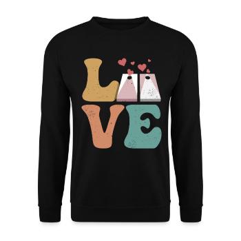 Cornhole Team Player LOVE - Unisex Sweatshirt - black - Front - Alina (178cm) & Michal (187cm)