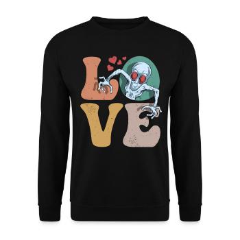 Dover Dämon Kryptide Kryptozoologie LIEBE - Unisex Pullover - Schwarz - Vorne - Alina (178cm) & Michal (187cm)