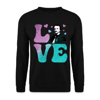 Edgar Allan Poe English Literature LOVE - Unisex Sweatshirt - black - Front - Alina (178cm) & Michal (187cm)