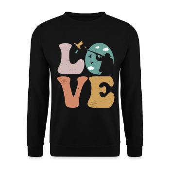 Entenjäger Entenjagd LOVE - Unisex Pullover - Schwarz - Vorne - Alina (178cm) & Michal (187cm)