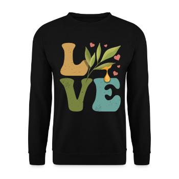 LOVE Essential Oil - Unisex Sweatshirt - black - Front - Alina (178cm) & Michal (187cm)
