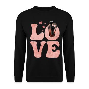 Kosmetikerin Hautpflege Maskenbildnerin MUA - Unisex Pullover - Schwarz - Vorne - Alina (178cm) & Michal (187cm)