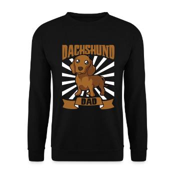 Dachshund Dad - Dackel - Unisex Sweatshirt - black - Front - Alina (178cm) & Michal (187cm)