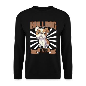 Bulldog Dad - Bulldogge - Unisex Sweatshirt - black - Front - Alina (178cm) & Michal (187cm)