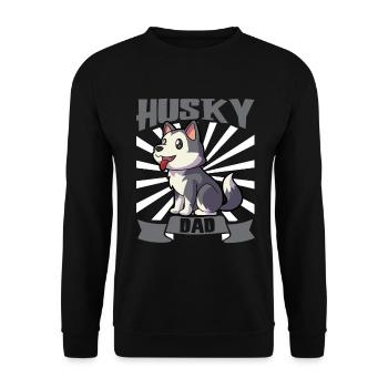 Husky Dad - Husky sibérien - Sweat-shirt Unisexe - noir - Devant - Alina (178cm) & Michal (187cm)