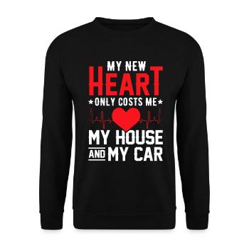 Recovery after open-heart surgery - Unisex Sweatshirt - black - Front - Alina (178cm) & Michal (187cm)