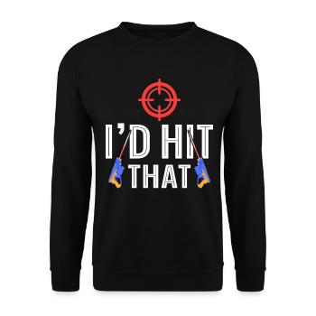 Funny Laser Tag Player - Unisex Sweatshirt - black - Front - Alina (178cm) & Michal (187cm)