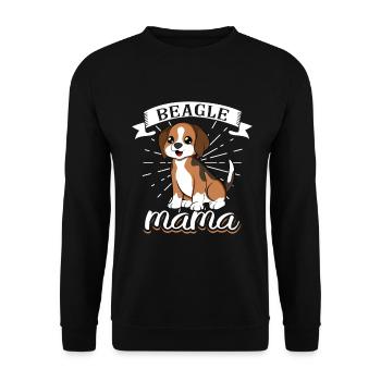 Beagle Mama - Beagle - Unisex Sweatshirt - black - Front - Alina (178cm) & Michal (187cm)