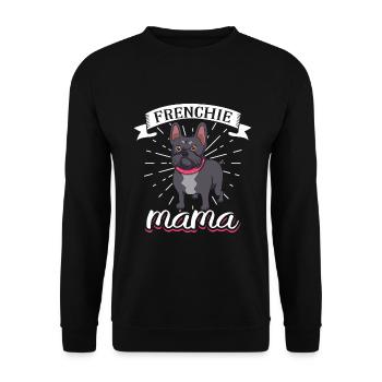 Frenchie Mama - Französische Bulldogge - Unisex Pullover - Schwarz - Vorne - Alina (178cm) & Michal (187cm)