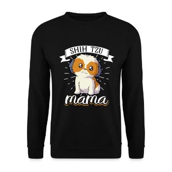 Shih Tzu Mama - Shih Tzu - Unisex Pullover - Schwarz - Vorne - Alina (178cm) & Michal (187cm)