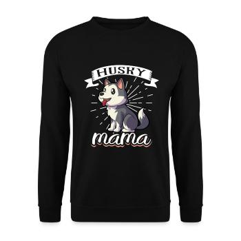 Husky Mom - Siberian Husky - Unisex Sweatshirt - black - Front - Alina (178cm) & Michal (187cm)