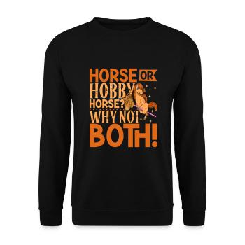 Horse and Hobby Horsing - Unisex Sweatshirt - black - Front - Alina (178cm) & Michal (187cm)