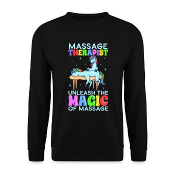 Unleash the Magic - Massage - Unisex Sweatshirt - black - Front - Alina (178cm) & Michal (187cm)