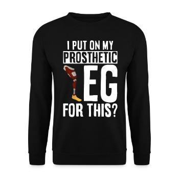 Beinprothese Amputierter - Unisex Pullover - Schwarz - Vorne - Alina (178cm) & Michal (187cm)