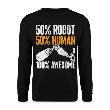 Beinprothese Amputierter - Unisex Pullover - Schwarz - Vorne - Alina (178cm) & Michal (187cm)