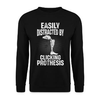 Beinprothese Amputierter - Unisex Pullover - Schwarz - Vorne - Alina (178cm) & Michal (187cm)