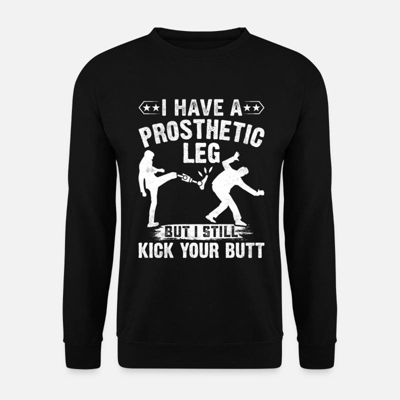 Leg prosthesis amputees - Unisex Sweatshirt - black