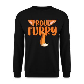 Furry Fandom Fursona Fursuit Fox - Unisex Sweatshirt - black - Front - Alina (178cm) & Michal (187cm)