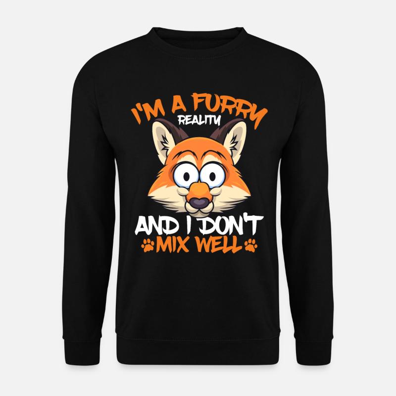 Furry Fandom Fursona Fuchs - Unisex Pullover - Schwarz