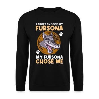 Furry Fandom Fursuit Wolf - Unisex Sweatshirt - black - Front - Alina (178cm) & Michal (187cm)