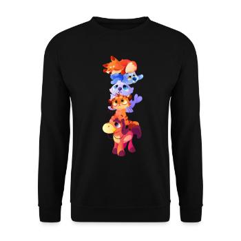Furry Fandom Fursona Fursuit Fox Horse Cat - Unisex Sweatshirt - black - Front - Alina (178cm) & Michal (187cm)