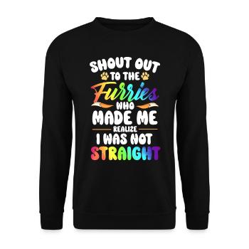LGBTQ-Furry-Fandom - Unisex Pullover - Schwarz - Vorne - Alina (178cm) & Michal (187cm)