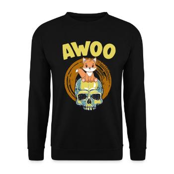 Furry Fandom Fursona Fursuit Fox - Unisex Sweatshirt - black - Front - Alina (178cm) & Michal (187cm)