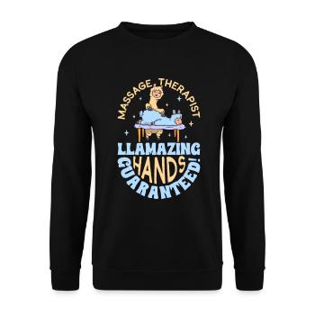 Llamazing hands guaranteed - Massage - Unisex Sweatshirt - black - Front - Alina (178cm) & Michal (187cm)