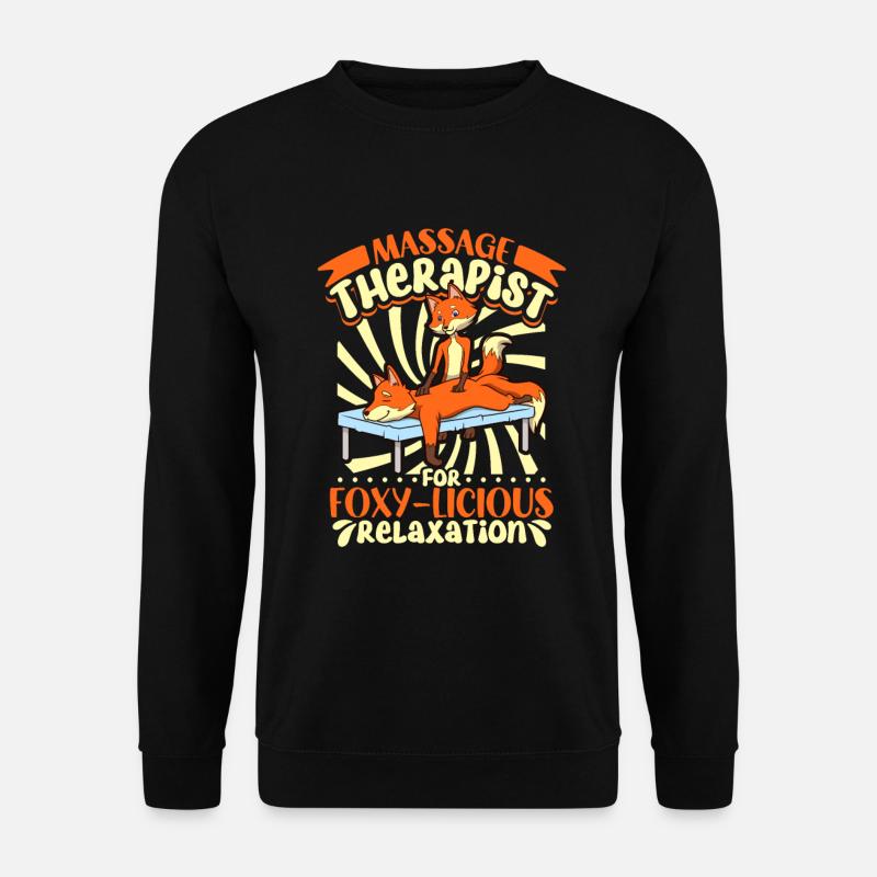 Fuchs bei der Massage - Unisex Pullover - Schwarz