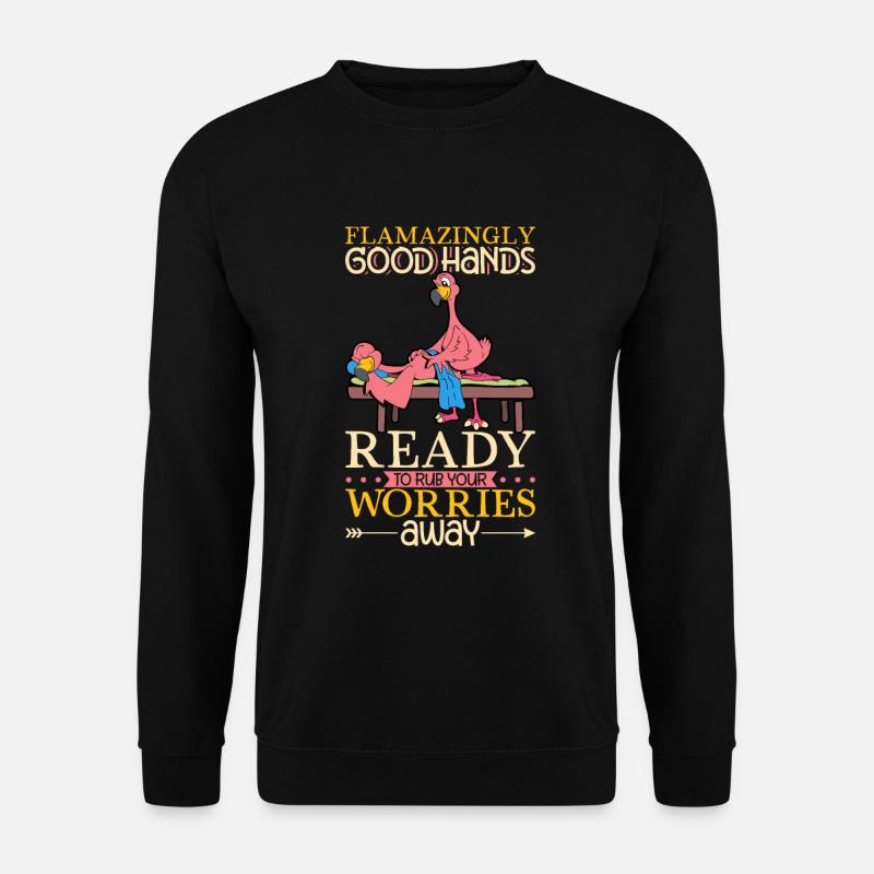 Flamingo during the massage - Unisex Sweatshirt - black