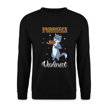Purrfect Violoniste - Chat au violon - Sweat-shirt Unisexe - noir - Devant - Alina (178cm) & Michal (187cm)