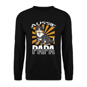 Aussie Papa - Australian Shepherd - Unisex Sweatshirt - black - Front - Alina (178cm) & Michal (187cm)