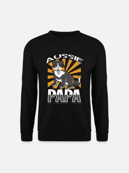 Aussie Papa - Australian Shepherd - Unisex Sweatshirt - black
