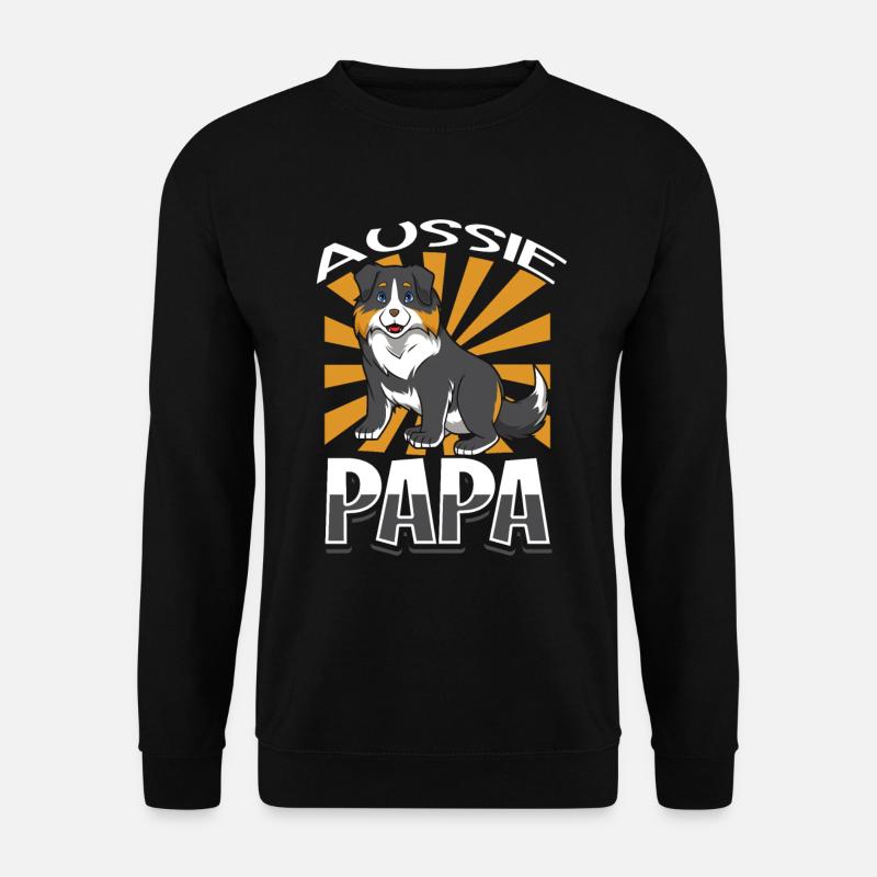 Aussie Papa - Australian Shepherd - Unisex Pullover - Schwarz