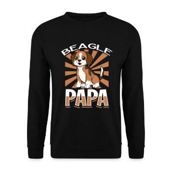 Beagle Papa - Beagle - Unisex Sweatshirt - black - Front - Alina (178cm) & Michal (187cm)