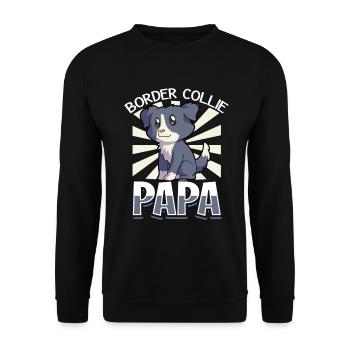 Border Collie Papa - Border Collie - Unisex Sweatshirt - black - Front - Alina (178cm) & Michal (187cm)