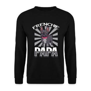 Frenchie Papa - Bouledogue français - Sweat-shirt Unisexe - noir - Devant - Alina (178cm) & Michal (187cm)